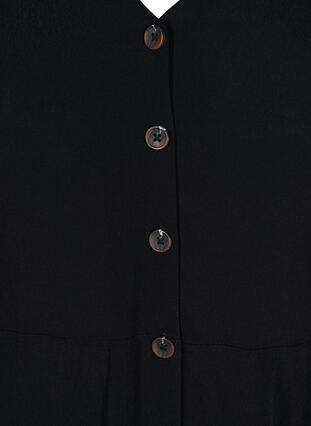 Kjole med knapper og 3/4-ermer, Black, Packshot image number 2