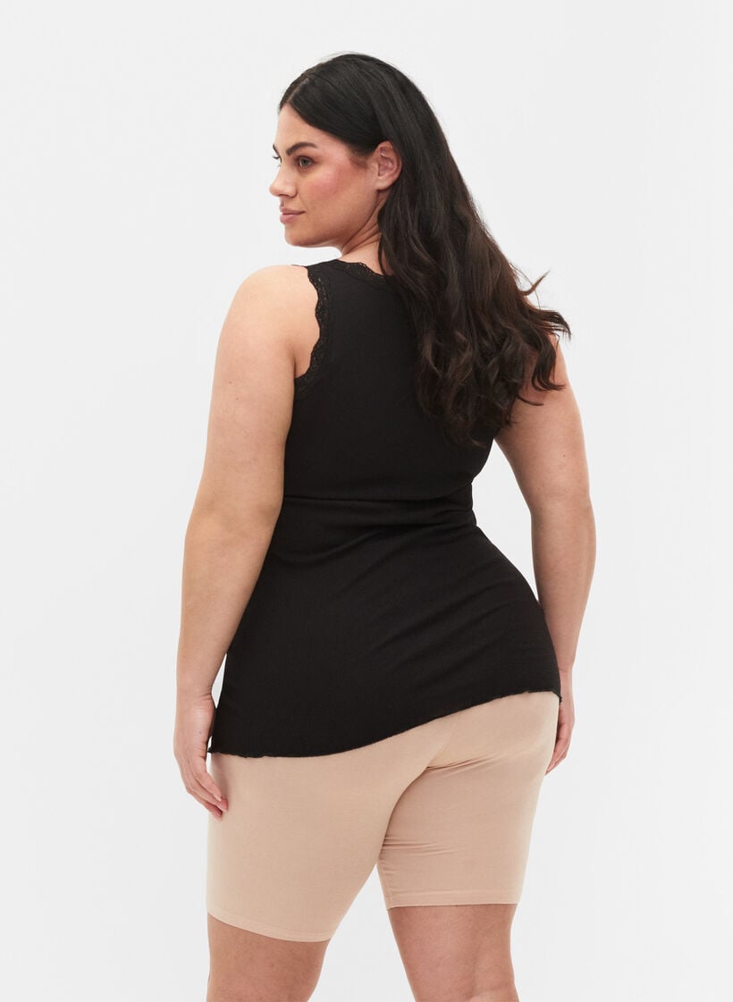 Sykkelshorts i viskose, 2 stk., Beige, Model image number 2