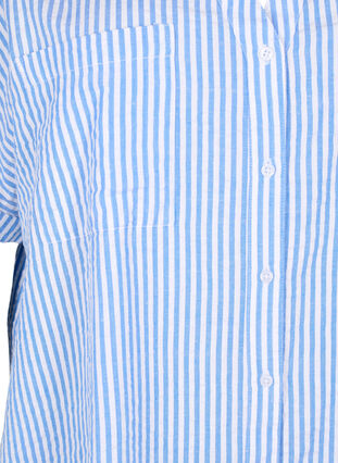 Stripete skjorte med brystlommer, Light Blue Stripe , Packshot image number 2