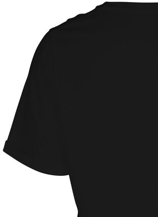 Kortermet t-skjorte med print, Black, Packshot image number 3