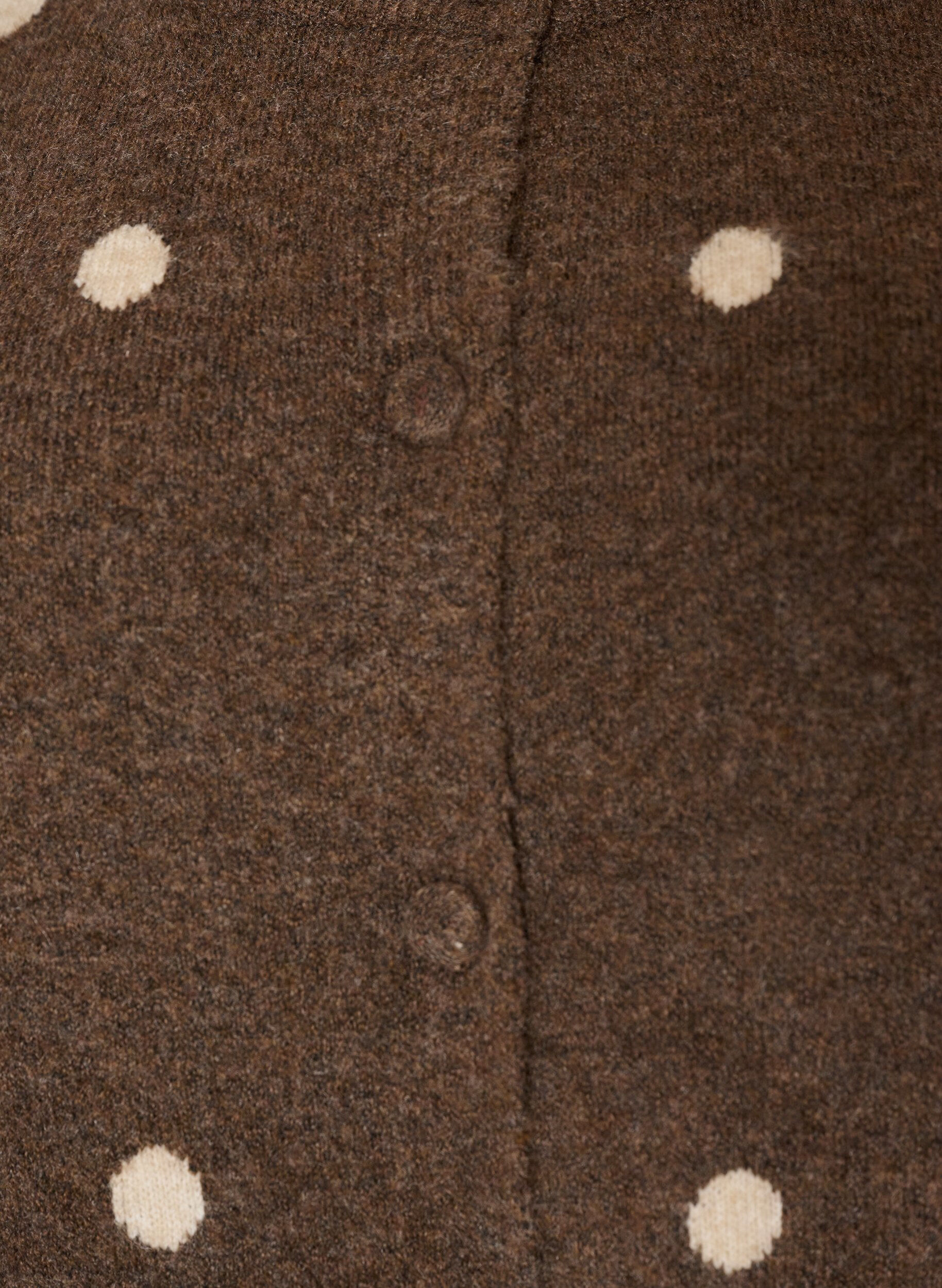 ZizziCardigan med et prikkete m&oslash;nster, Brun, Packshot image number 2
