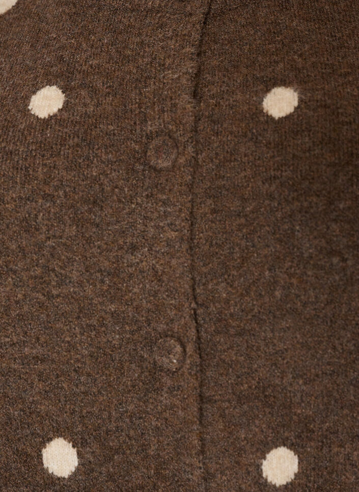 Cardigan med et prikkete m&oslash;nster, Brun, Packshot image number 2
