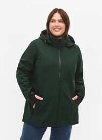 Kort softshelljakke med avtagbar hette, Scarab, Model