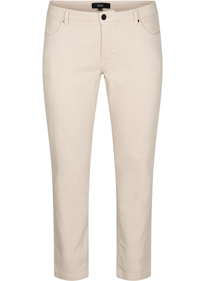 Slim fit Emily-jeans med regular waist, Beige, Packshot image number 0