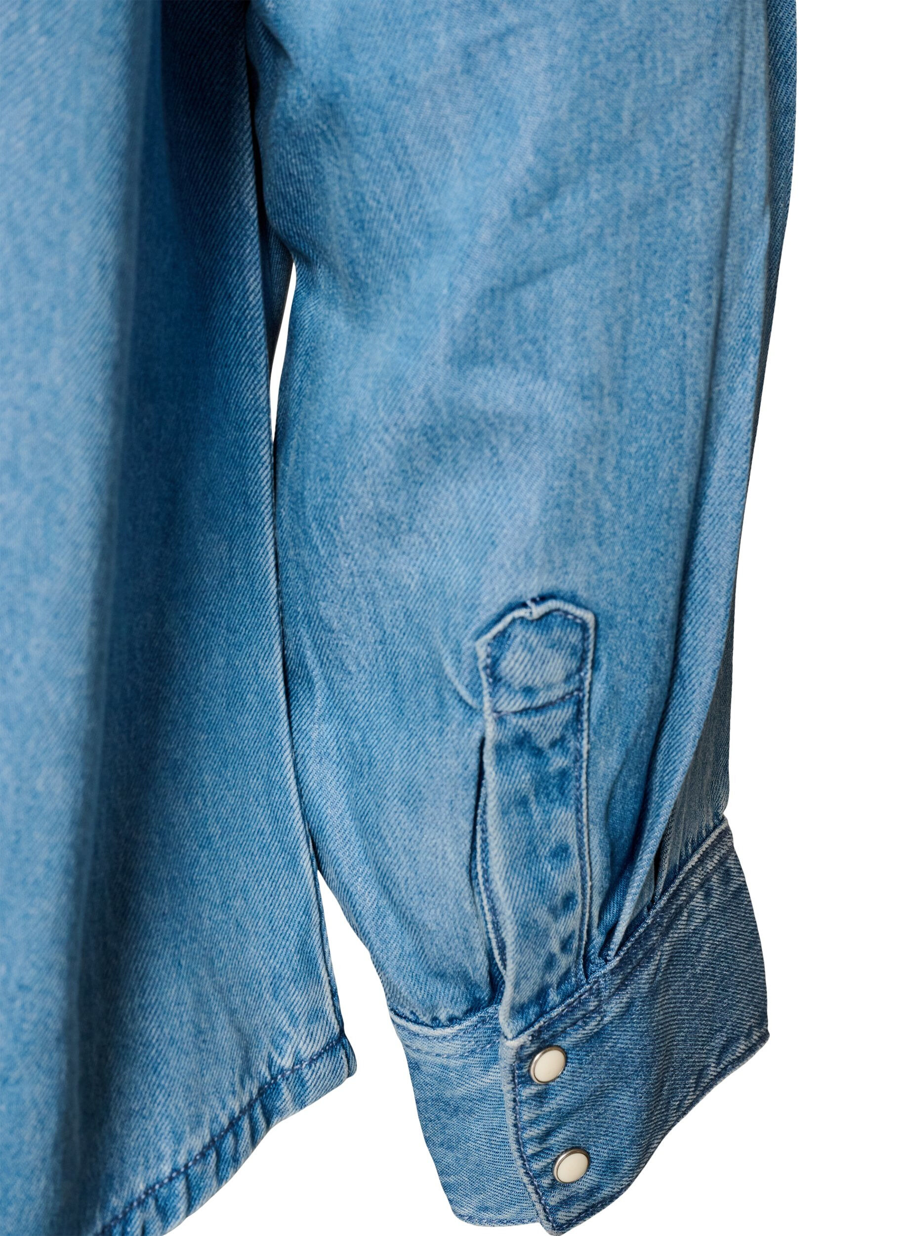 ZizziDenimskjorte i lyocell med trykknapper, Bl&aring;, Packshot image number 3