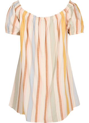 Zizzi Off-shoulder strandtunika, Striped Jaquard, Packshot image number 1