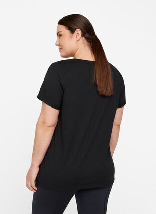 T-skjorte med trykk i bomull til trening , Black Inspired, Model image number 1