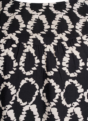 Zizzi Langermet bluse med trykk og sløyfer, Black ART AOP, Packshot image number 2