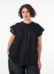 Ermel&oslash;s A-linje bomullsskjorte bluse, Svart, Model image number 0