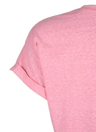 Melert T-skjorte med korte ermer, Strawberry Pink Mel., Packshot image number 3