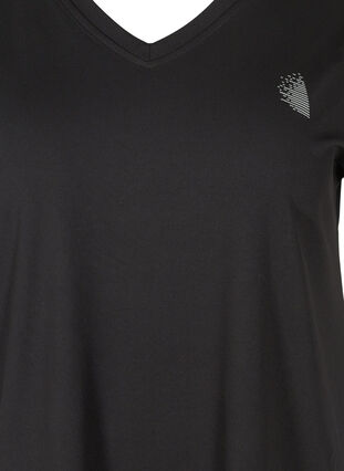 Kortermet T-skjorte til trening med V-hals, Black, Packshot image number 2