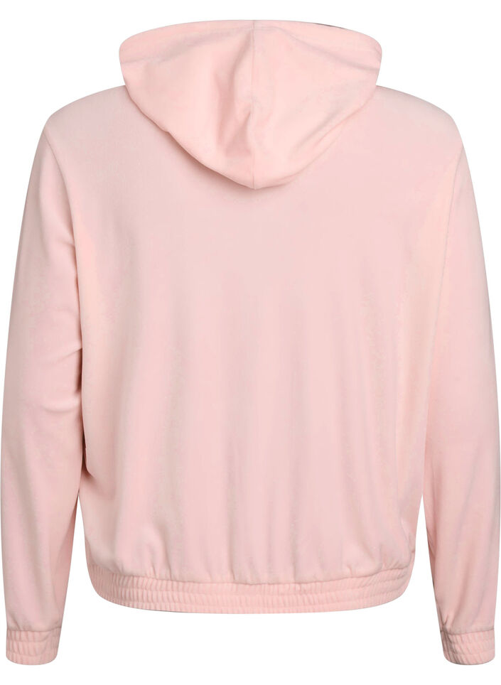 Myk velour-hettegenser med glidel&aring;s, Rosa, Packshot image number 1