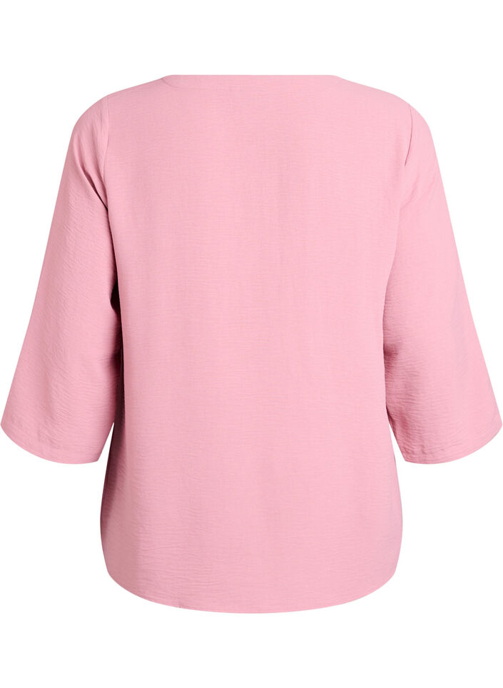 Bluse med 3/4 ermer, Rosa, Packshot image number 1