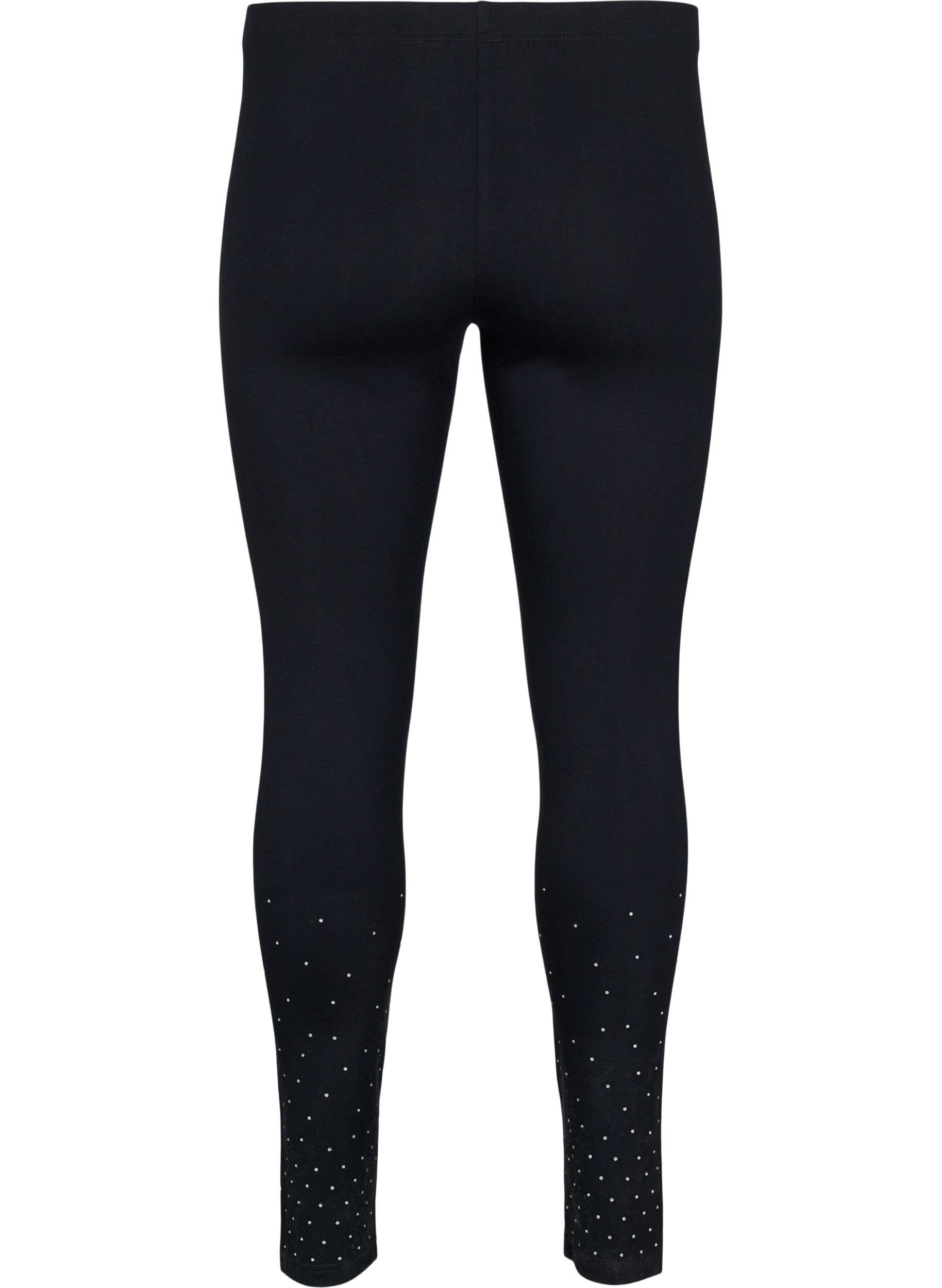 Zizzi Leggings i viskose med stener, Black, Packshot image number 1