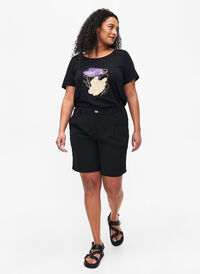 Bermudashorts med høy midje, Black, Model