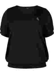Ensfarget trenings T-skjorte med V-hals, Black