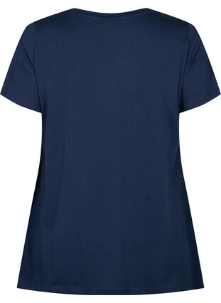 T-skjorte av bomull med korte ermer, Navy Blazer SOLID, Packshot image number 1