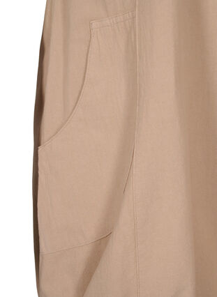 Kortermet kjole i bomull, Light Taupe, Packshot image number 3