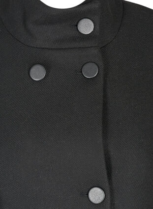 Høyhalset jakke med knapper, Black, Packshot image number 2
