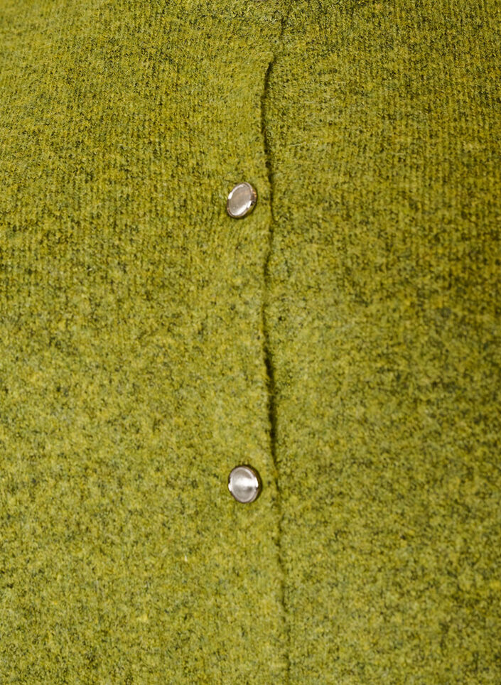 Strikket cardigan med korte ermer, Gr&oslash;nn, Packshot image number 2