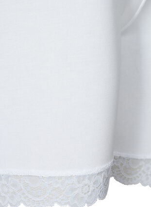 Zizzi Sykkelshorts med blondekant, Hvit, Packshot image number 3