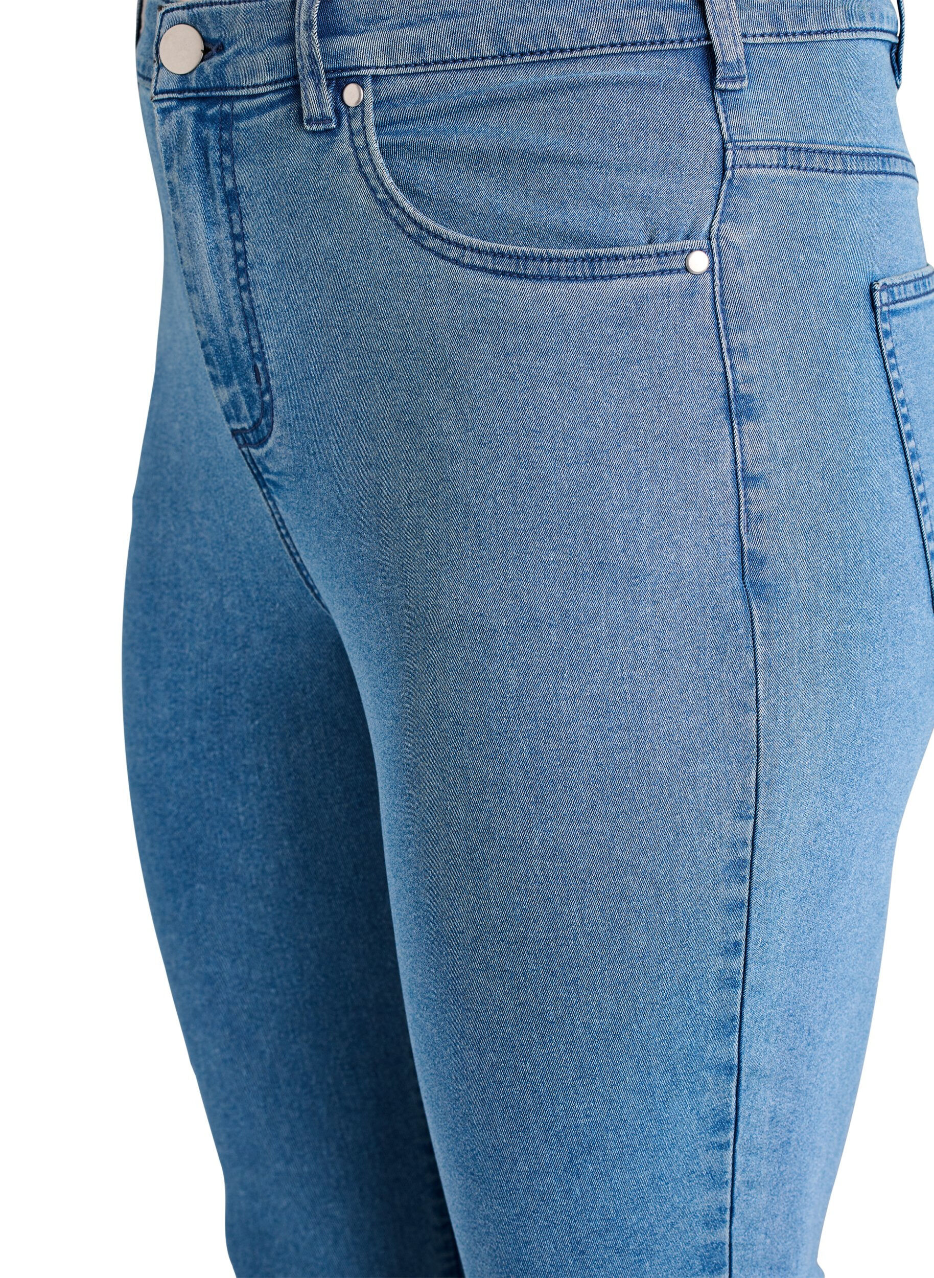 ZizziAmy super slim fit jeans med h&oslash;y midje, Bl&aring;, Packshot image number 2
