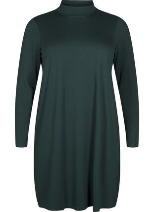 Zizzi FLASH - Kjole med lange ermer og turtleneck, Grønn, Packshot image number 0