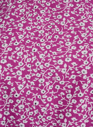 Zizzi Bomullsbluse med trykk og korte ermer, Lilla, Packshot image number 2