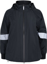 Regnjakke med refleksdetaljer, Black w. Reflex