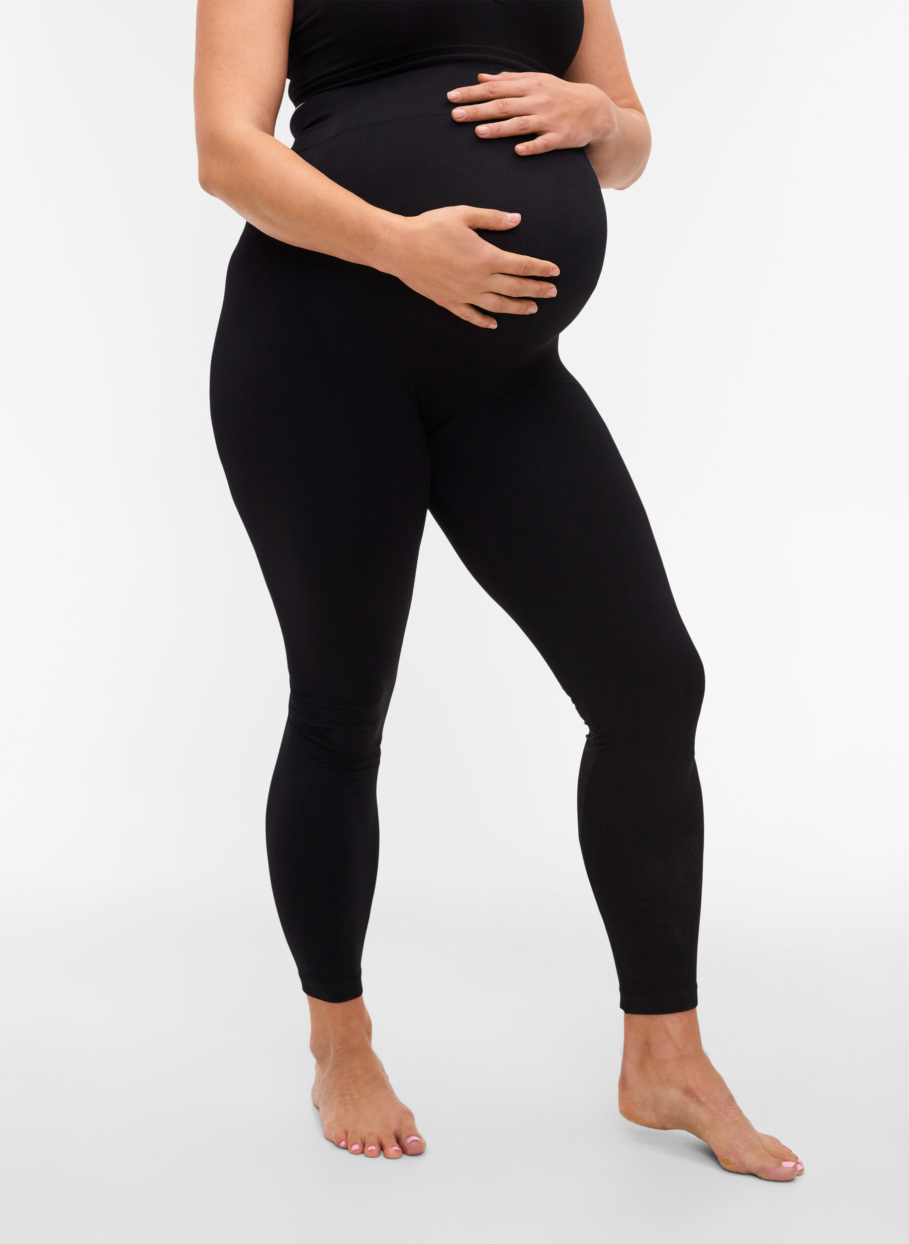 Zizzi S&oslash;ml&oslash;s leggings til gravide, Black, Model image number 1