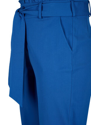 Bukser med høy midje, volanger og knytebånd, Blue Quartz, Packshot image number 2