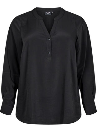 Zizzi FLASH - Skjortebluse med lange ermer, Svart, Packshot image number 0