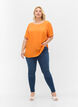 Kortermet bluse i viskose, Orange Peel, Model image number 2