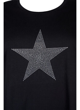 T-skjorter med nagler i økologisk bomull, Black Star , Packshot image number 2