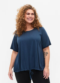 Trenings t-skjorte med snøring , Midnight Navy ASS, Model