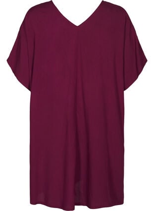 Zizzi Strandkjole i viskose med skulderdetalj, Rød, Packshot image number 1