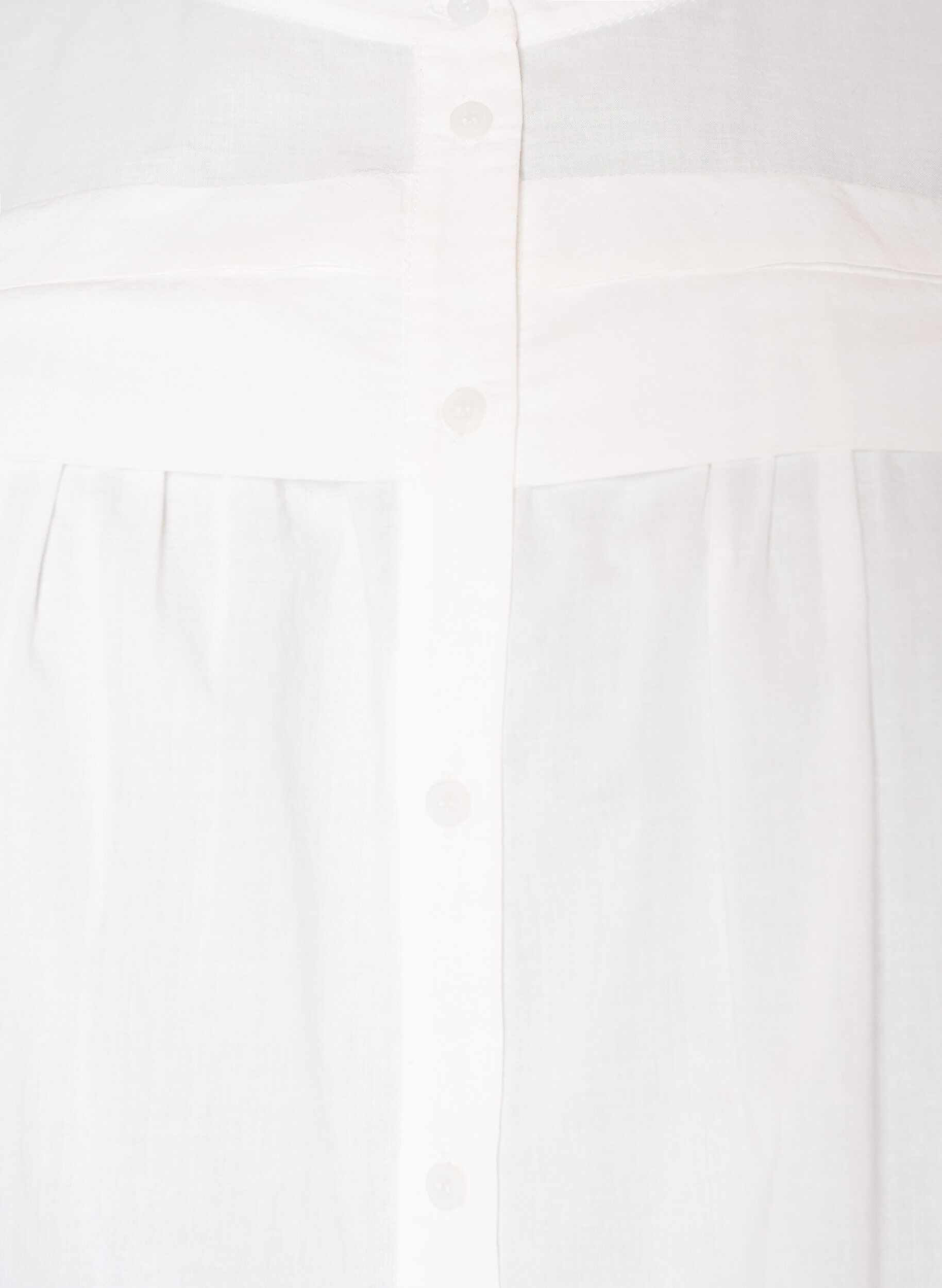 ZizziErmel&oslash;s A-linje bomullsskjorte bluse, Hvit, Packshot image number 2