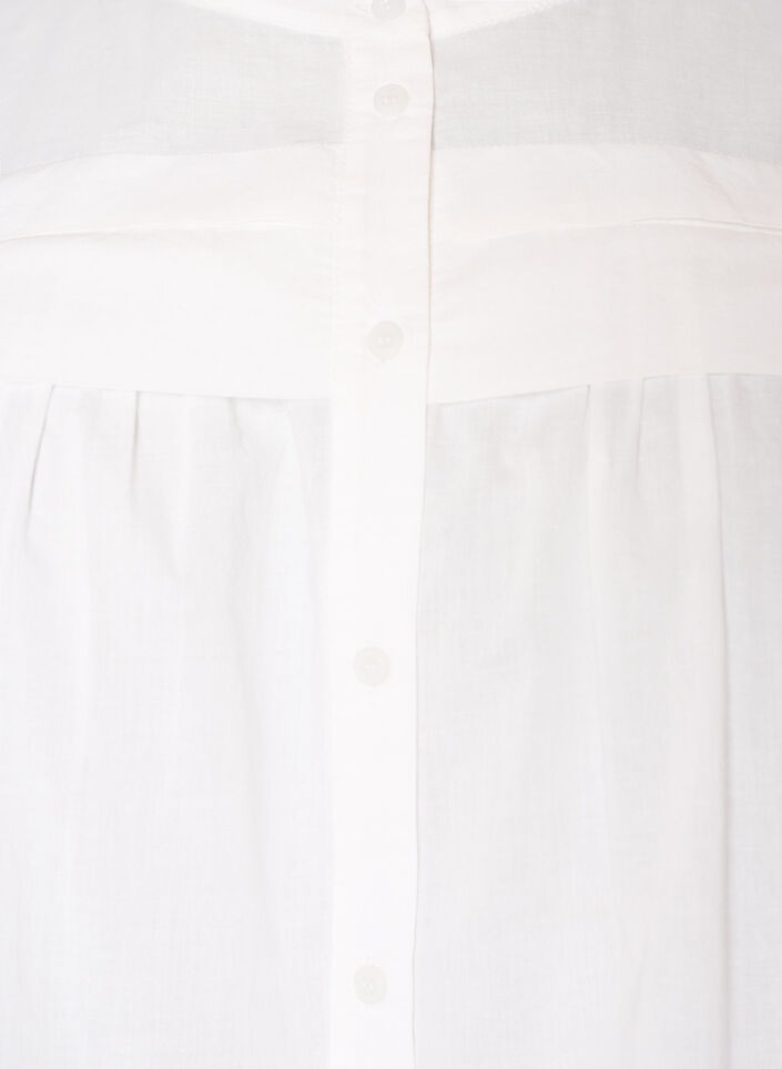 Ermel&oslash;s A-linje bomullsskjorte bluse, Hvit, Packshot image number 2