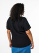 FLASH - Kortermet bluse med tekstur, Svart, Model image number 2