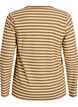 Stripete bluse med lange ermer, Brun, Packshot image number 1