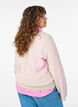 Strikkebluse med store hjerter og rund hals, Beige, Model image number 2