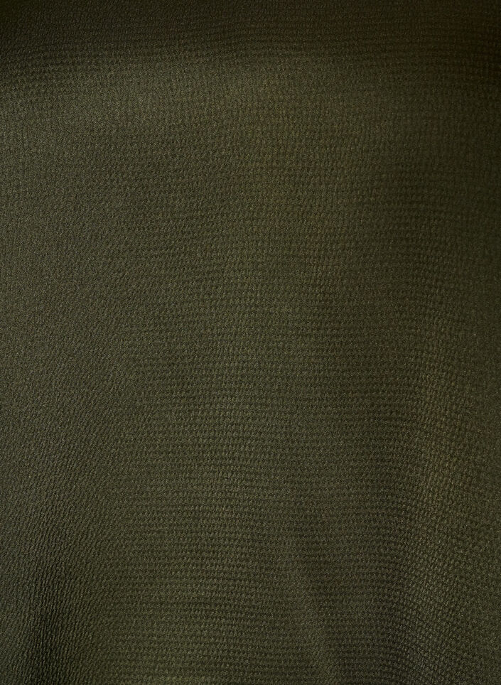 Bluse med skjortekrage og V-hals, Gr&oslash;nn, Packshot image number 2