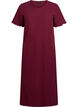 Maxikjole i jersey med korte ermer, Mørk Bordeaux, Packshot image number 0