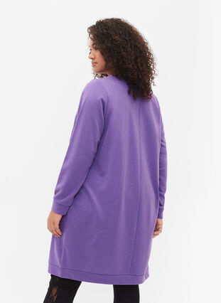 Kjole med V-hals, Deep Lavender, Model image number 1