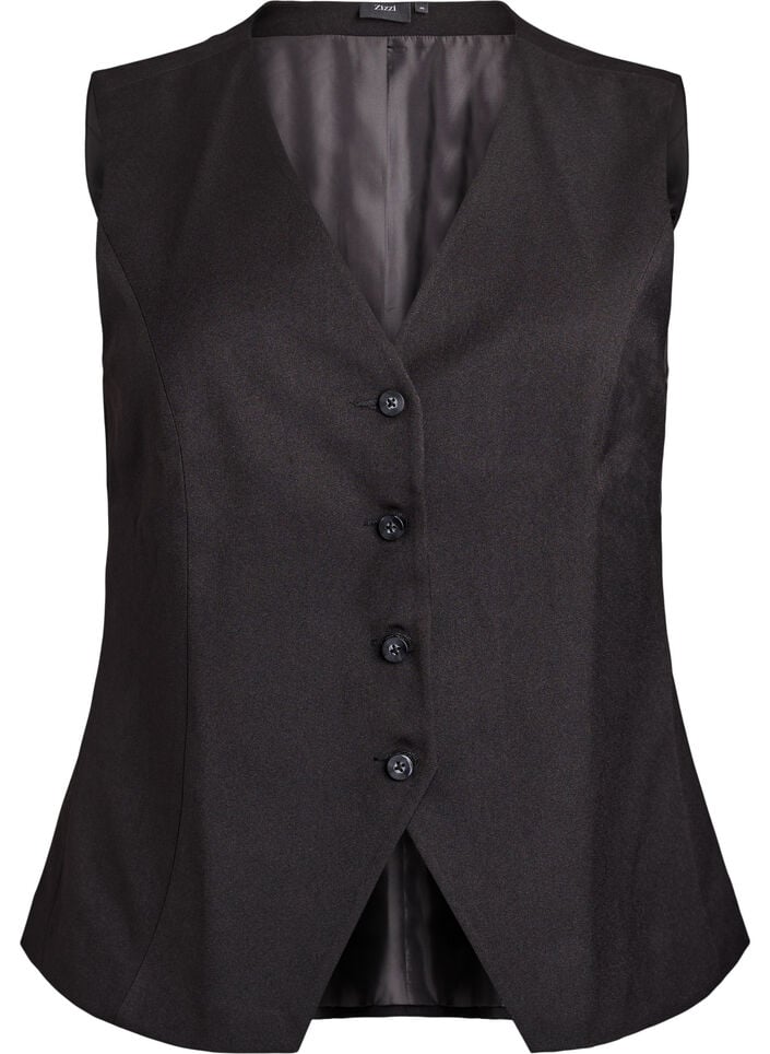 Vest med knappelukking, Svart, Packshot