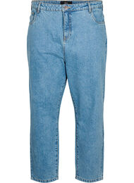 Cropped Gemma jeans med høyt liv, Light blue denim, Packshot