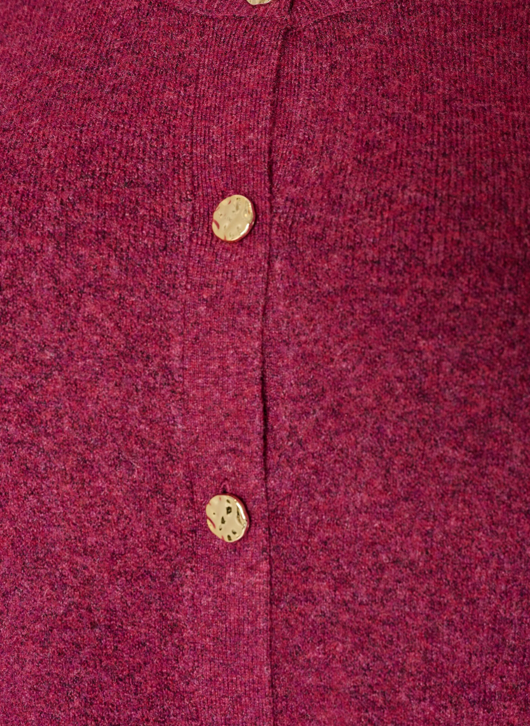 ZizziCardigan i myk strikk med gullfargede knapper, Rosa, Packshot image number 2