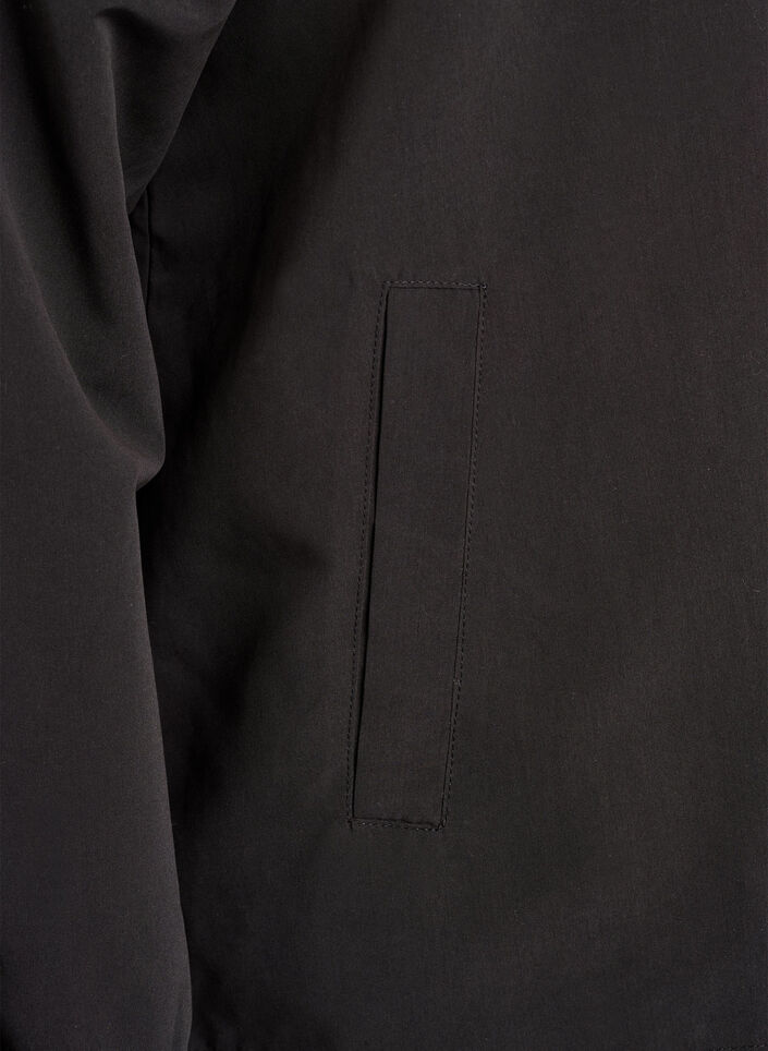 Lett jakke med hette og glidel&aring;s, Svart, Packshot image number 3