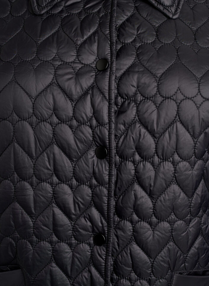 Lett polstret jakke med dekorativ quilting, Svart, Packshot image number 2