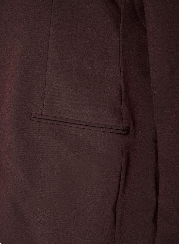 Klassisk blazer med enkel knappelukking, Brun, Packshot image number 3